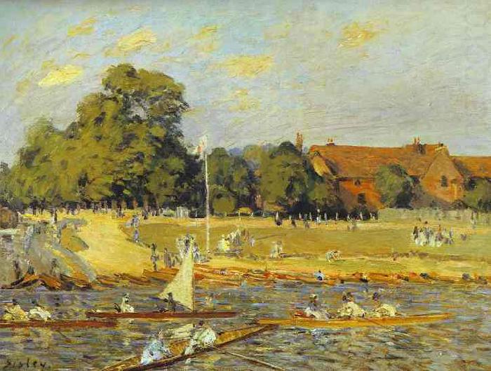 Regatta at Hampton Court,, Alfred Sisley